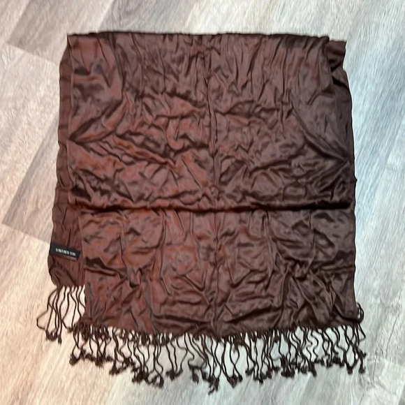 Jones New York fringed Scarf pashmina wrap - brown - Picture 2 of 5